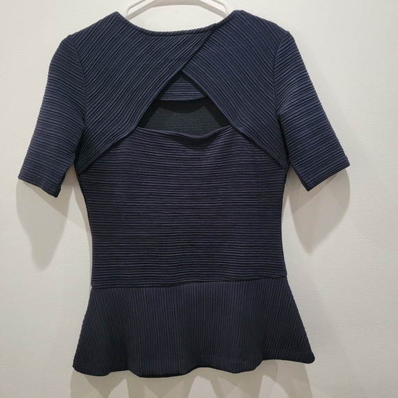RW&Co Navy Ribbed Top Sz XS - Picture 4 of 5
